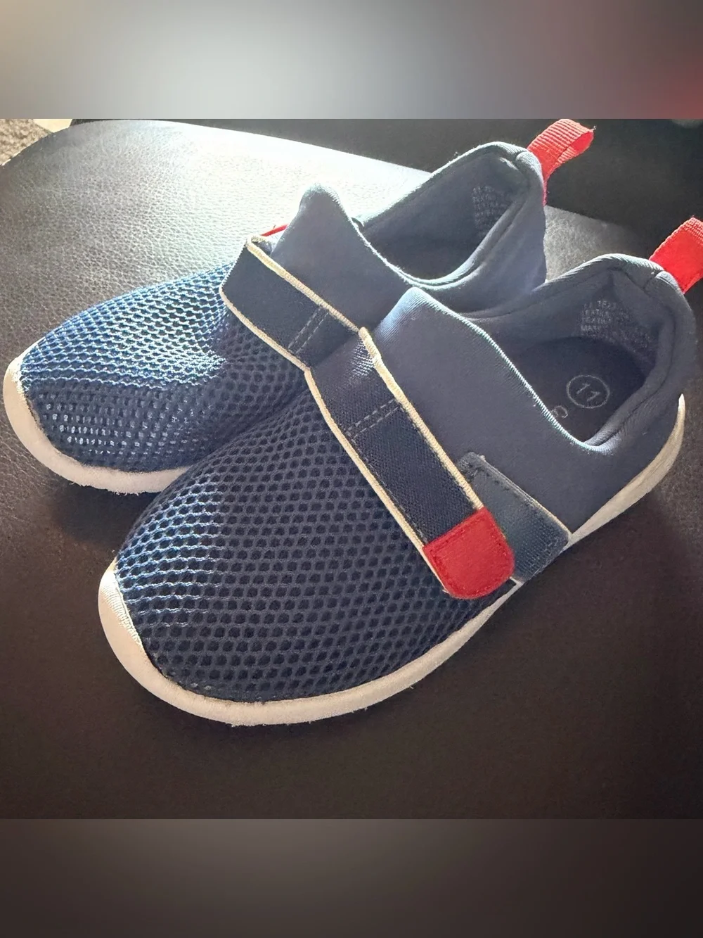 Cat & Jack Navy Mesh Water Shoes with Red Accents